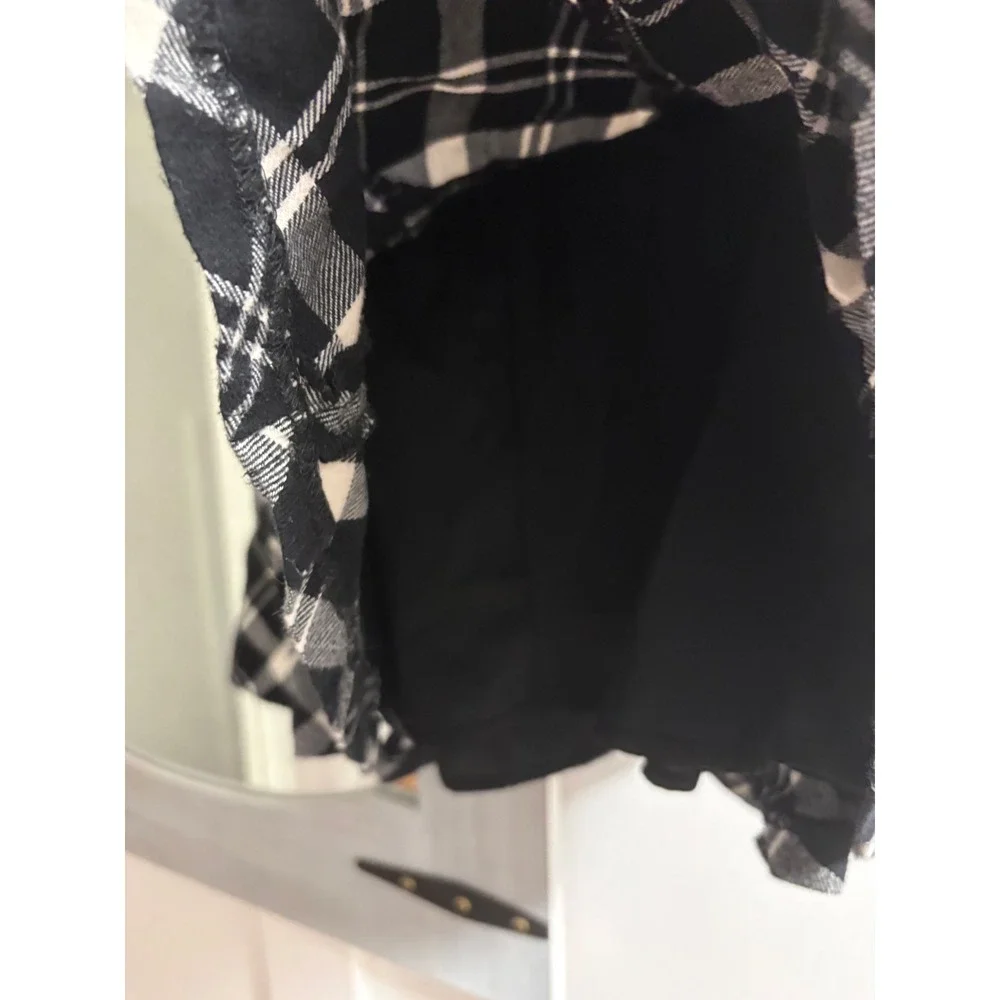Polo Ralph Lauren Girls Black White Plaid Skater Skirt Size 10 Tartan Flared